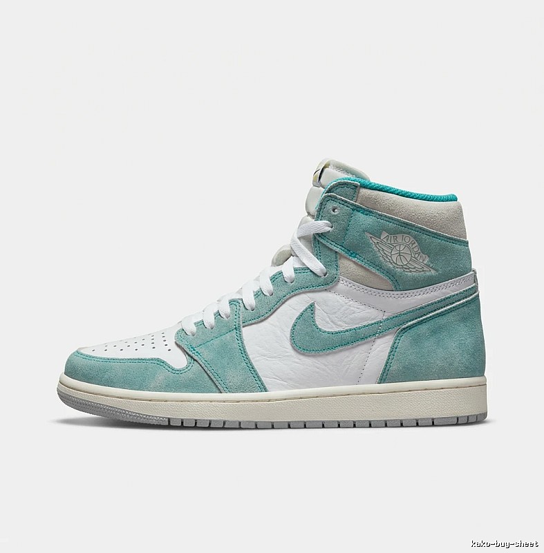 Jordan AJ1 High-Top Fresh Green and White Shoes