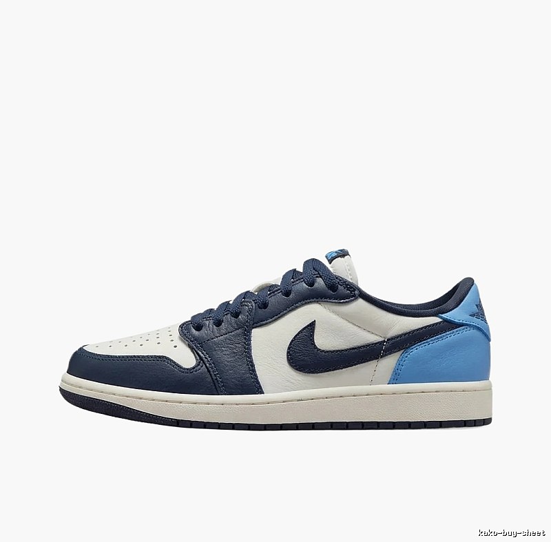 Jordan AJ1 Low-Top Blue and White Athletic Shoes