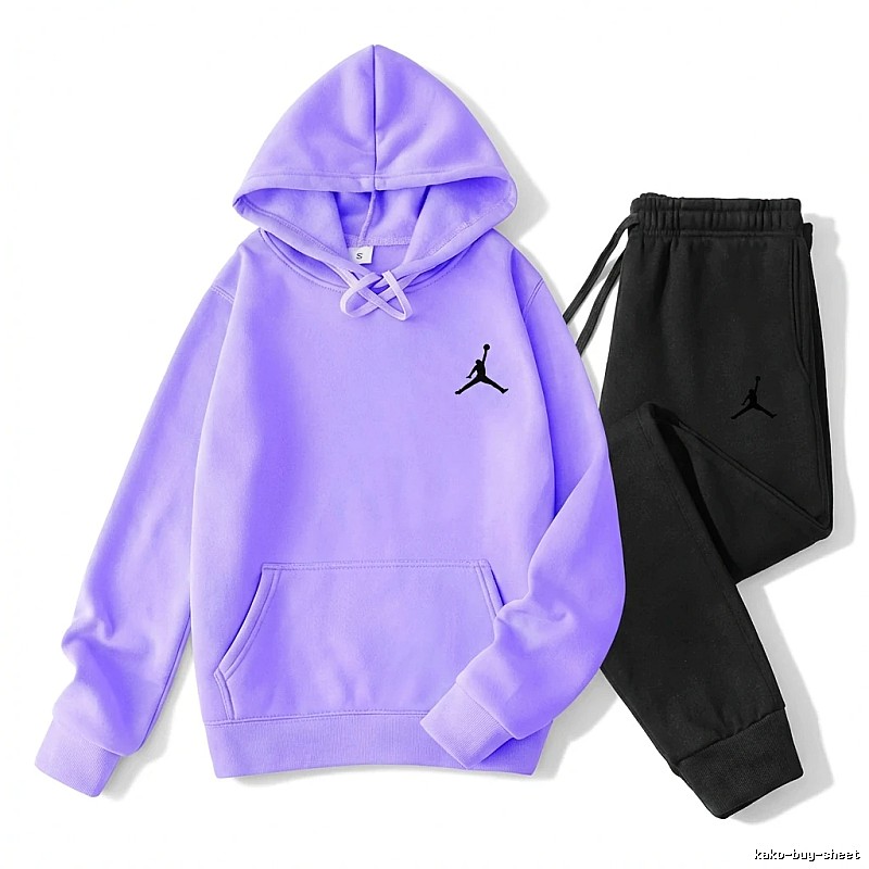 Jordan sporty purple hooded suit