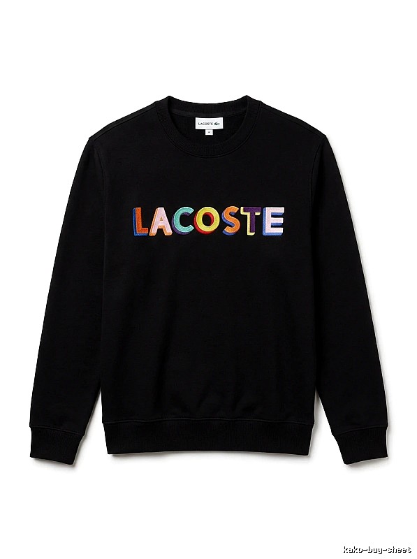 Lacoste Colorful Letter Style Black Sweatshirt