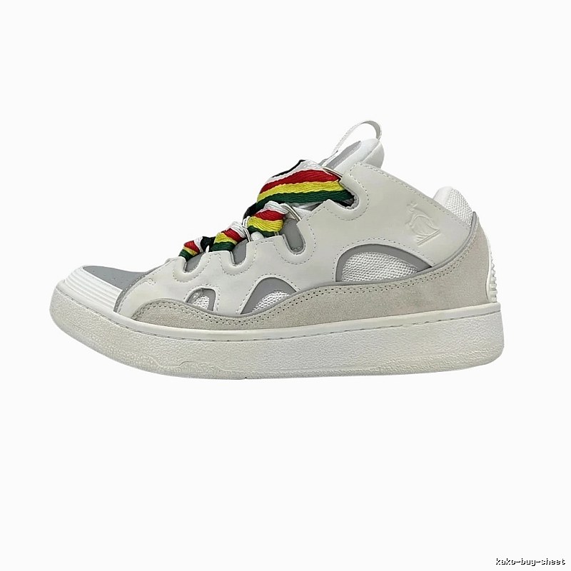 LANVIN Retro Style Colorful Lace-up White Shoes