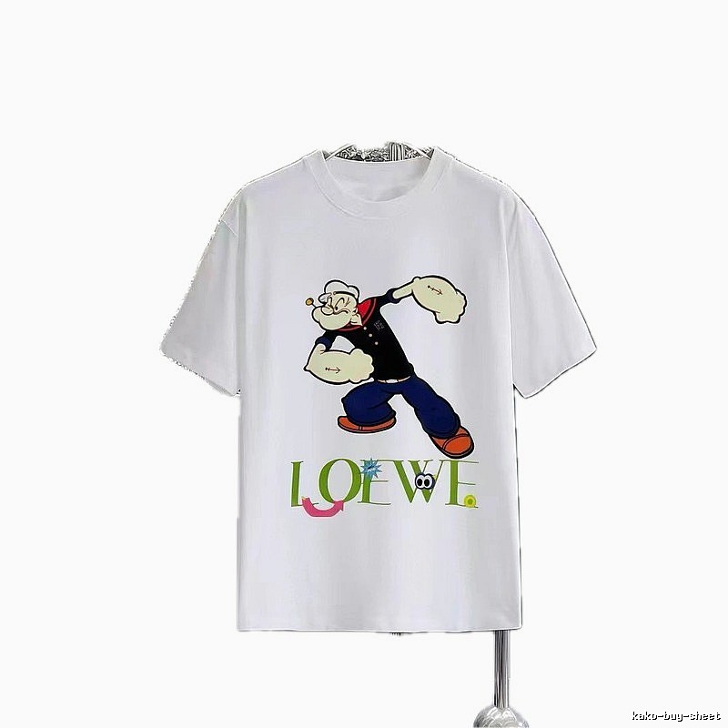 LOEWE Popeye Cartoon Casual White T-Shirt