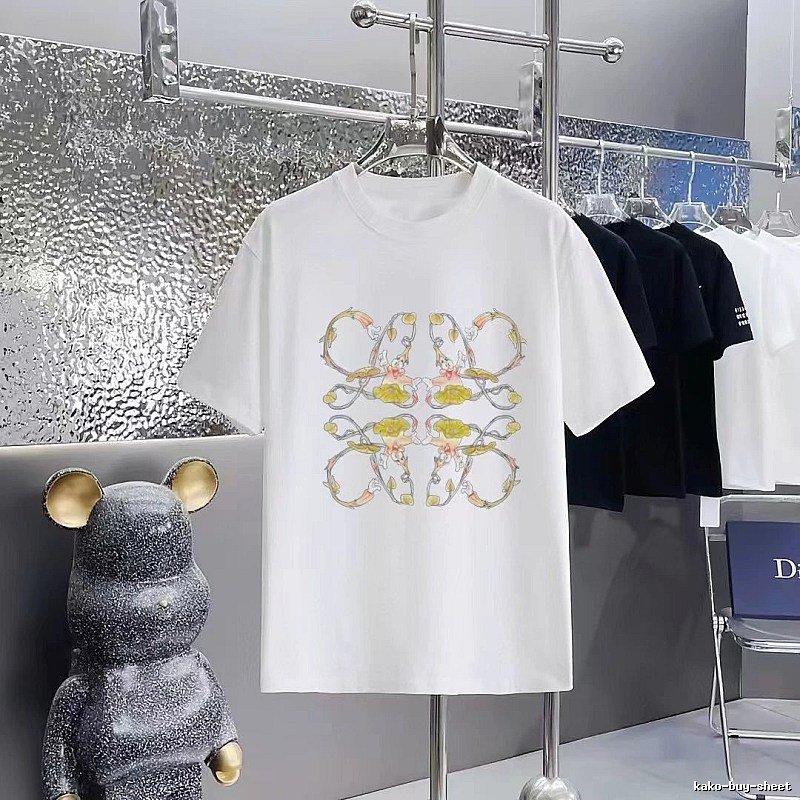 LOEWE Wisteria Flower Print Casual White T-Shirt