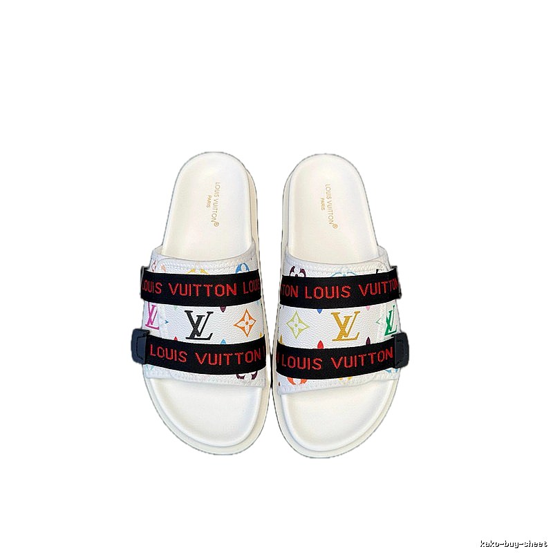 Louis Vuitton Classic Monogram Trendy Cool White Slippers