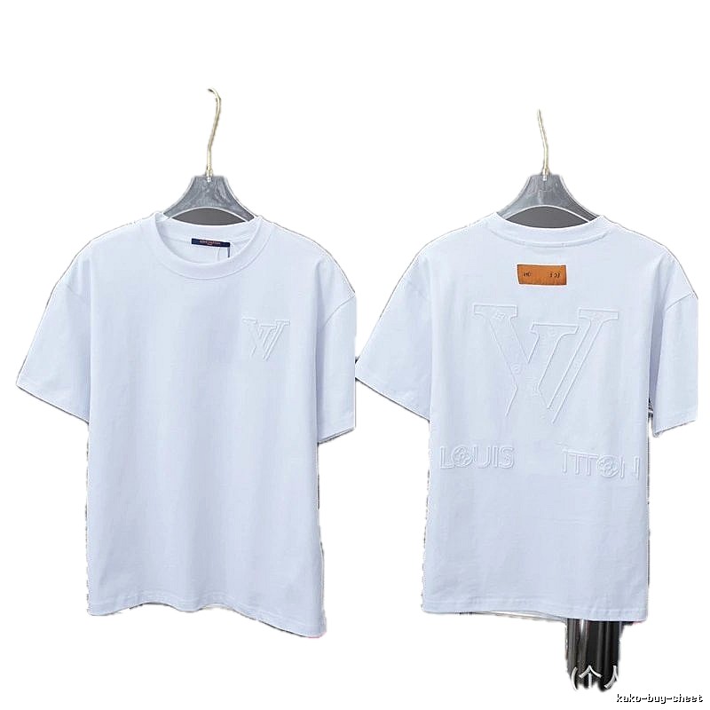 Louis Vuitton Embossed Minimalist Style White T-Shirt