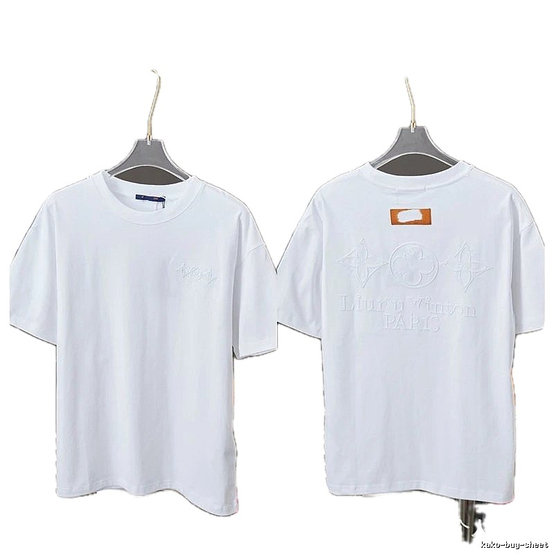 Louis Vuitton Embossed Trendy Style White T-Shirt