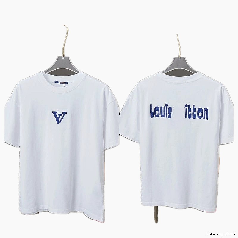 Louis Vuitton Embroidered Trendy Style White Short-sleeve T-shirt