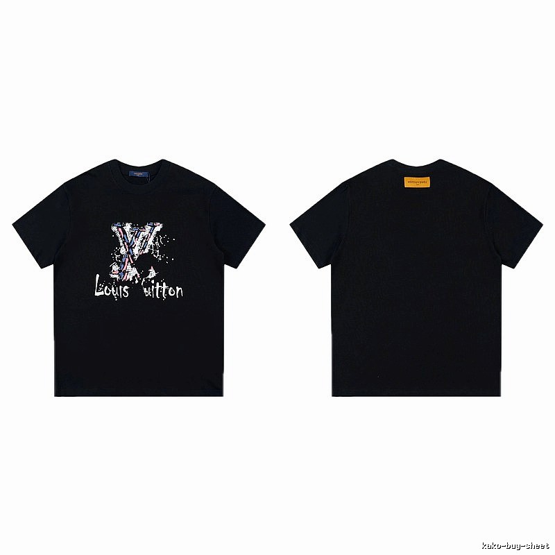 Louis Vuitton Graffiti Street Style Black T-shirt