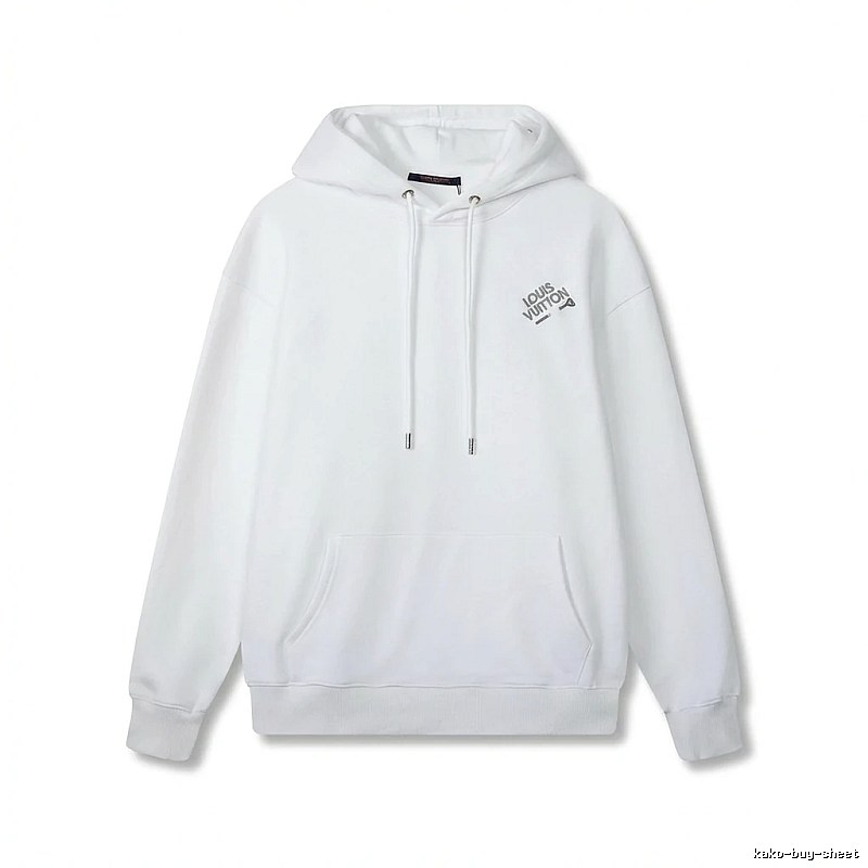 Louis Vuitton minimalist style white hoodie