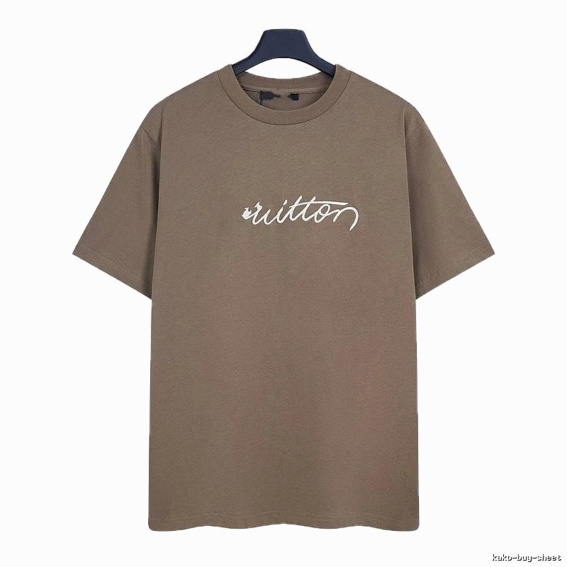 Louis Vuitton Signature Minimalist Khaki Short-sleeve T-Shirt