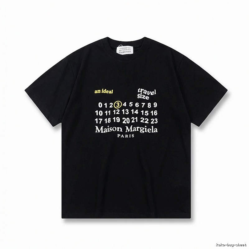 Maison Margiela digital print style black T-shirt