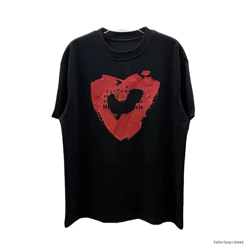 Maison Margiela Heart Print Cool Black T-Shirt