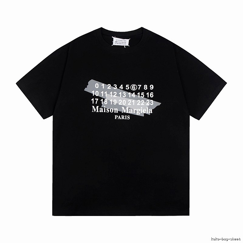 Maison Margiela Number Series Trendy Cool Black Short Sleeve T-Shirt