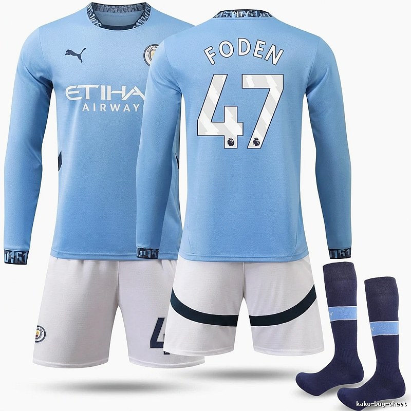 Manchester City Foden sporty blue jersey