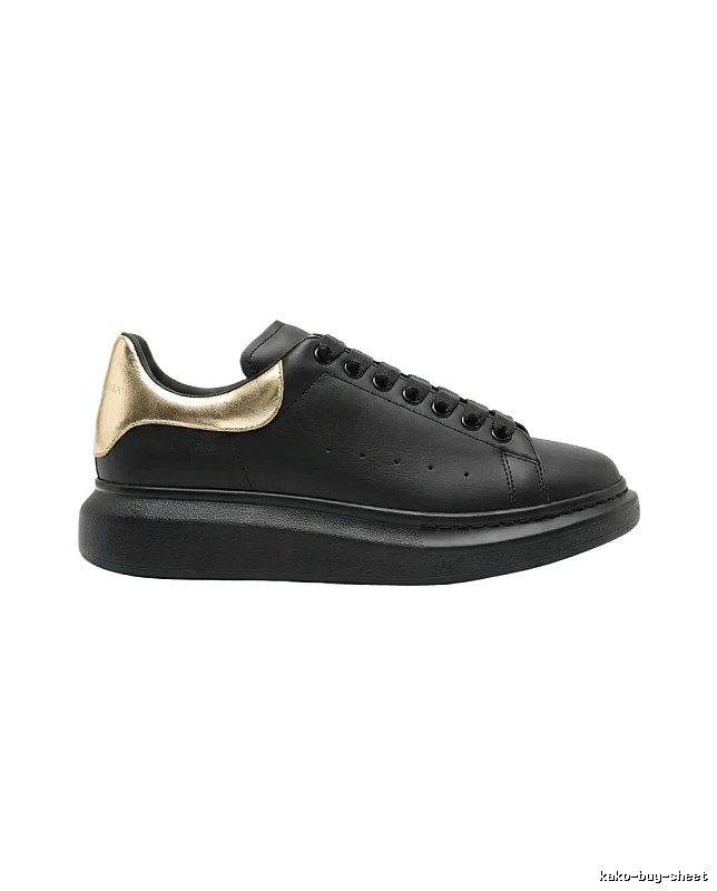 McQueen Sporty Black and Gold Sneakers