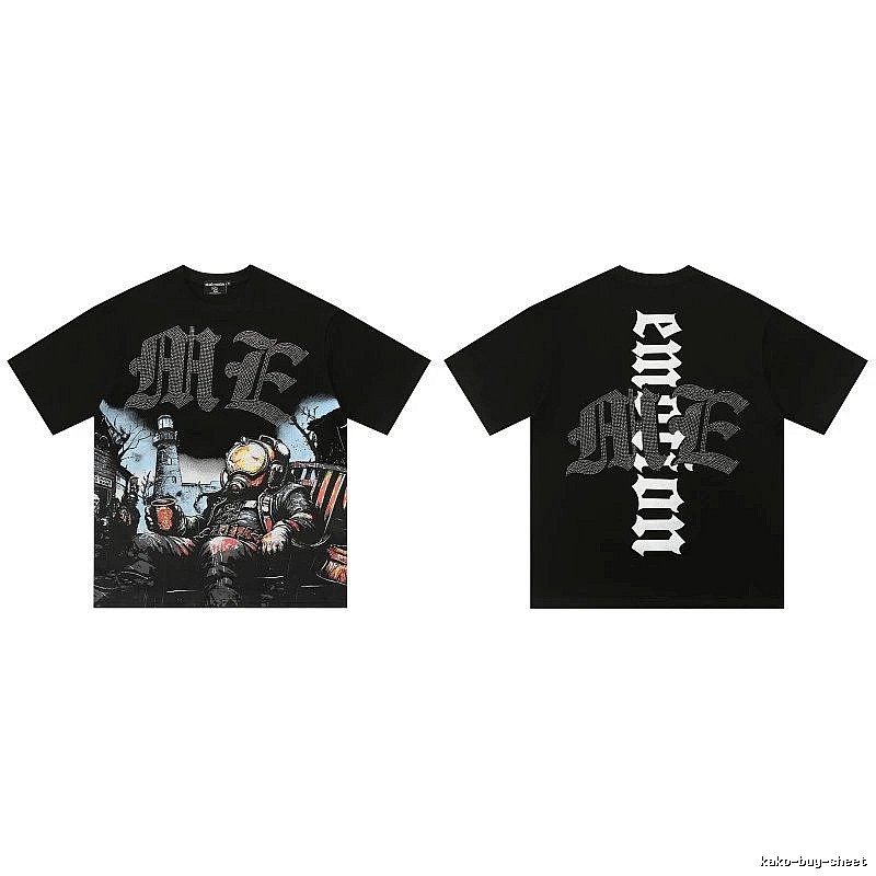 Mixed Emotion Printed Dark-style Black T-Shirt
