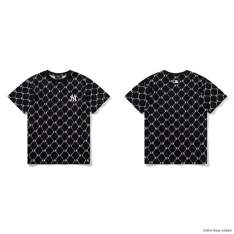 MLB full - print style black T - shirt