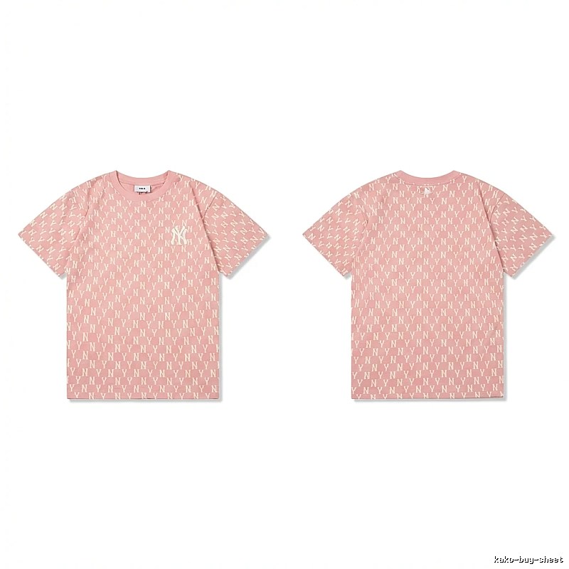 MLB full - print style pink T - shirt