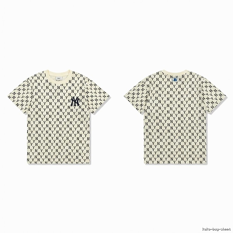MLB full-print trendy style white T-shirt