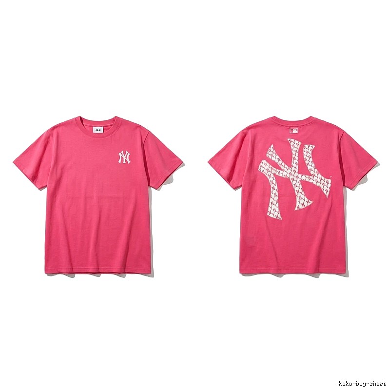 MLB Trendy Brand Print Style Rose Red T-shirt