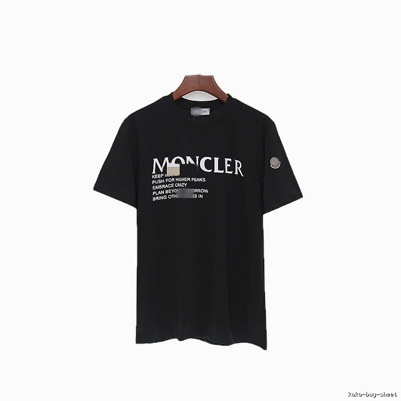 Moncler Alphabet Print Casual Style Black T-shirt
