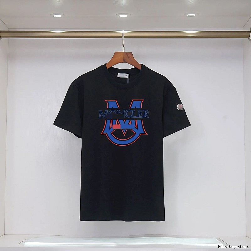 Moncler Big M Collection Casual Style Black T-Shirt