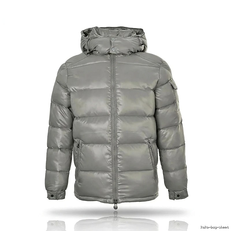 Moncler hooded fashionable grey down jacket