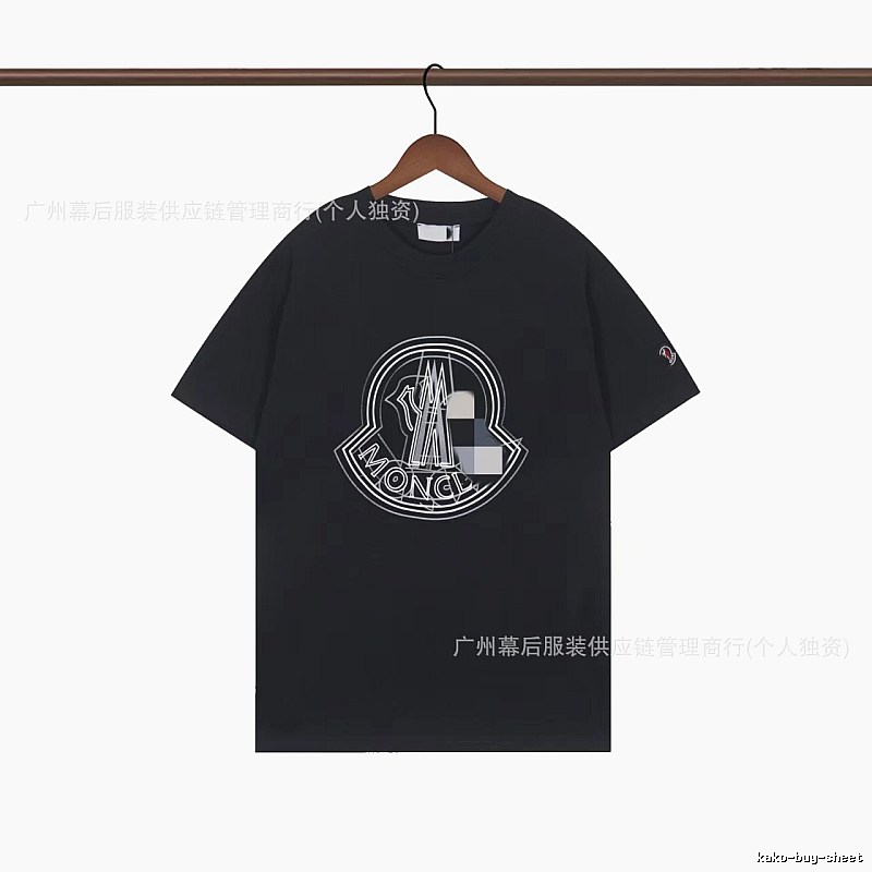 Moncler Large Logo Trendy Style Black Short-sleeve T-shirt
