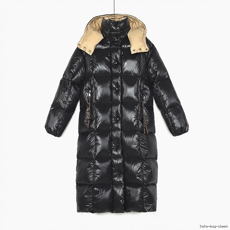 Moncler long black down jacket