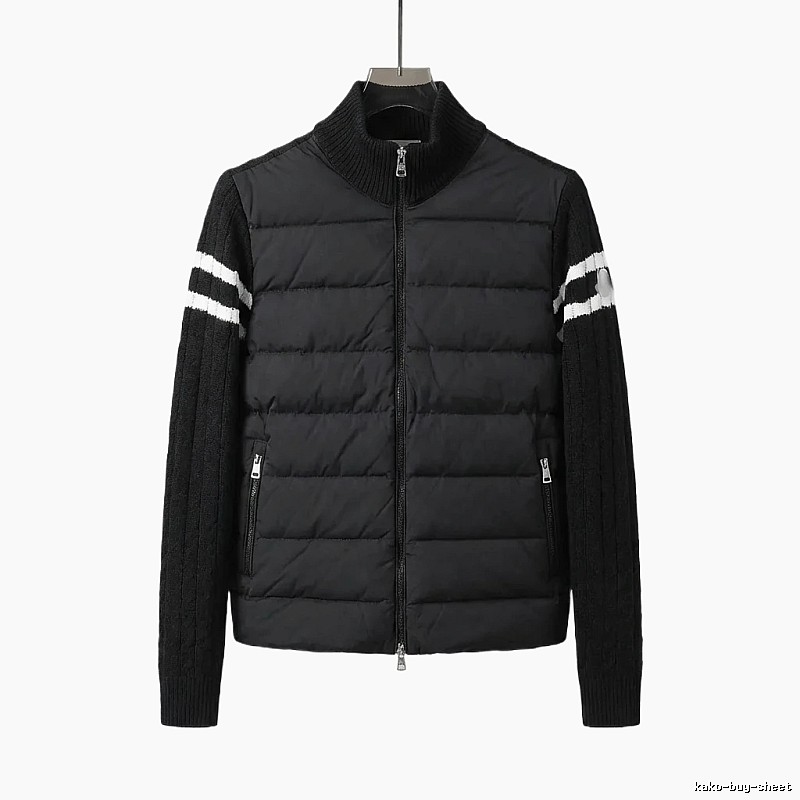 Moncler patchwork stylish black coat