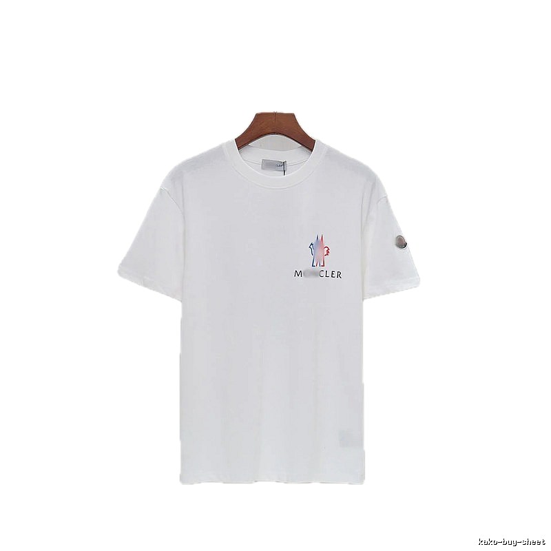Moncler Printed Casual Style White Short-sleeve T-shirt
