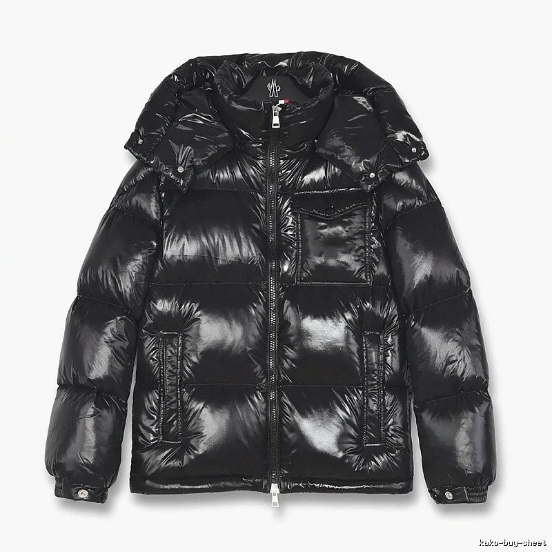 Moncler shiny black down jacket