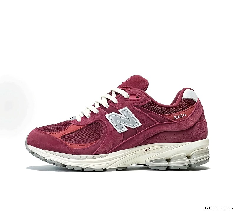 New Balance 2002R retro-style burgundy sports shoes