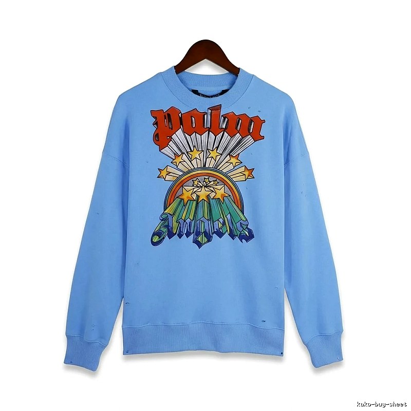 Palm Angels trendy brand blue sweatshirt