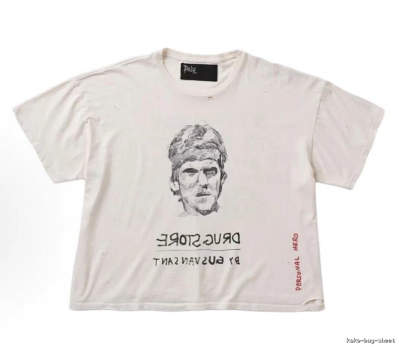 Paly Hollywood Retro Off-white Portrait Short Sleeve T-Shirt
