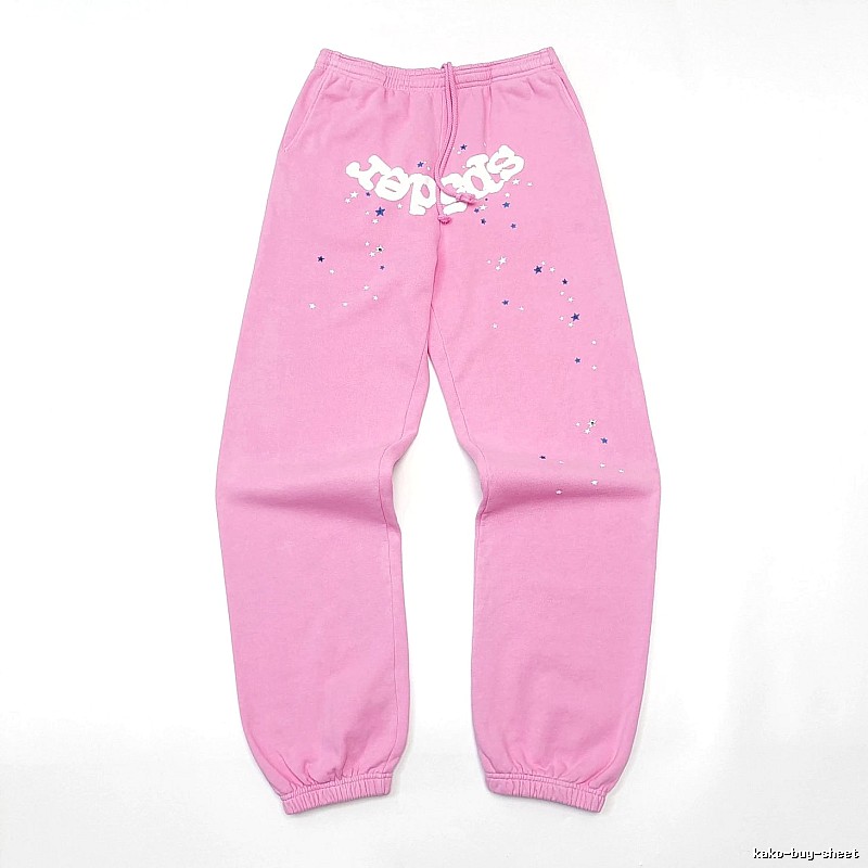 Pink Sp5der Graphic Sweatpants for travel