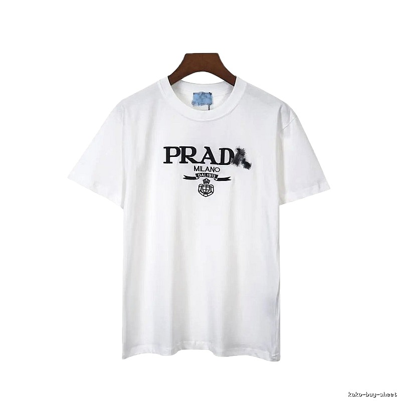 Prada Classic Logo Minimalist Style White T-Shirt