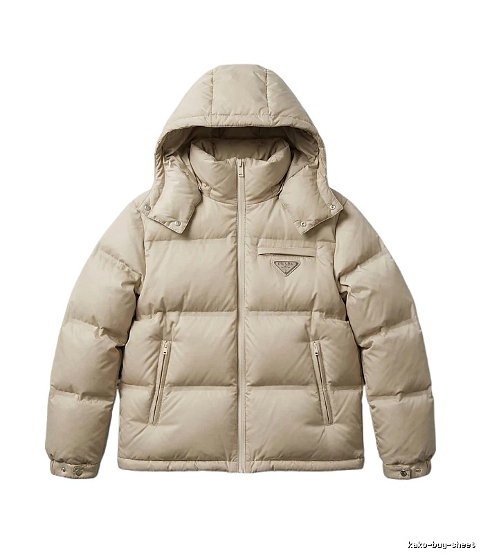 Prada classic style fashionable beige down jacket