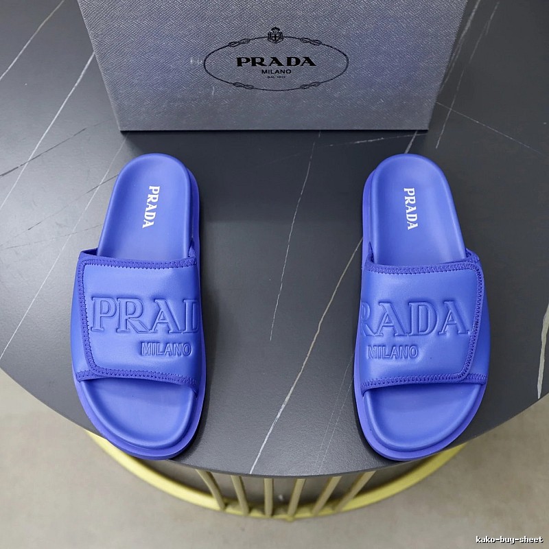 Prada Embossed Casual Purple Slides