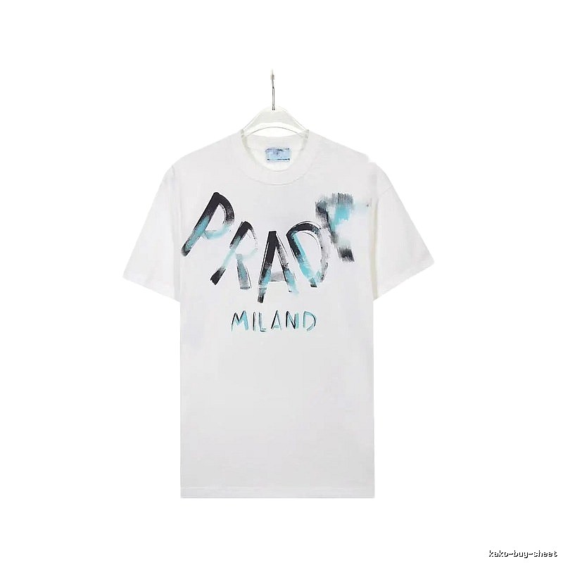 Prada Graffiti Street Style White Short-sleeve T-shirt