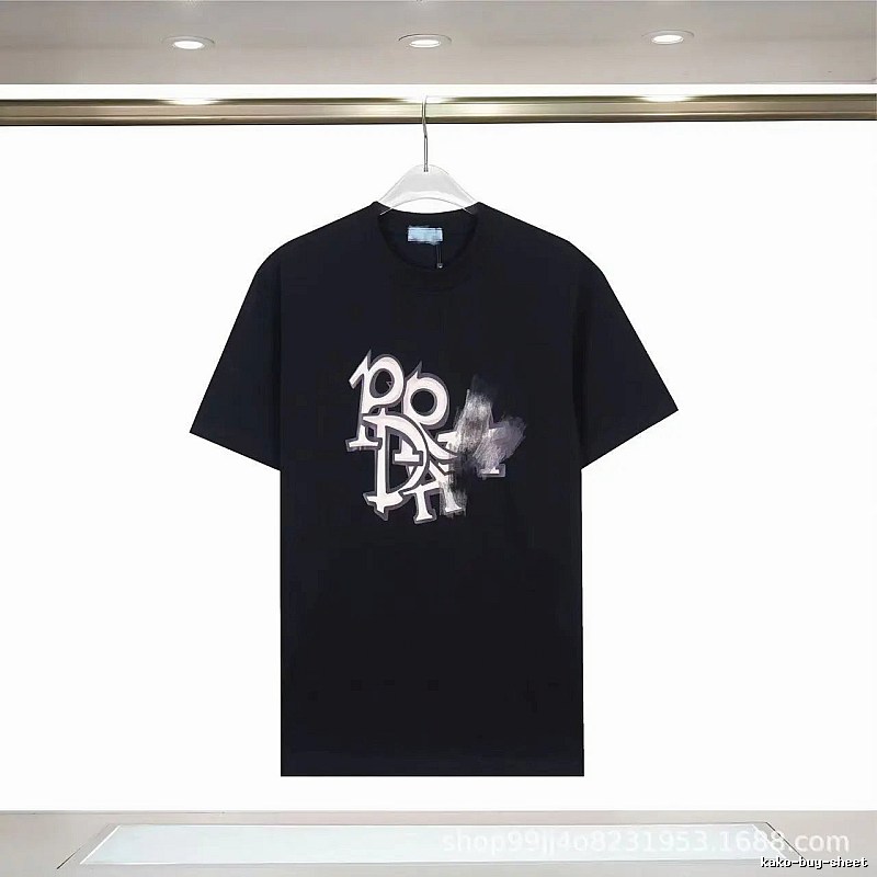 Prada Letter Graffiti Street Style Black T-Shirt