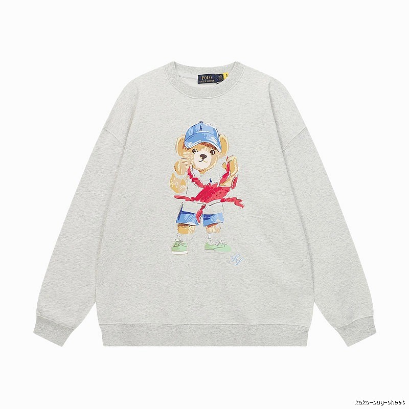 Ralph Lauren cartoon bear light gray sweatshirt