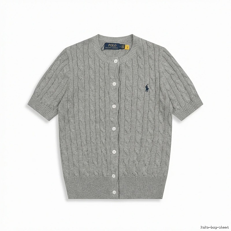 Ralph Lauren knitted retro-style grey cardigan