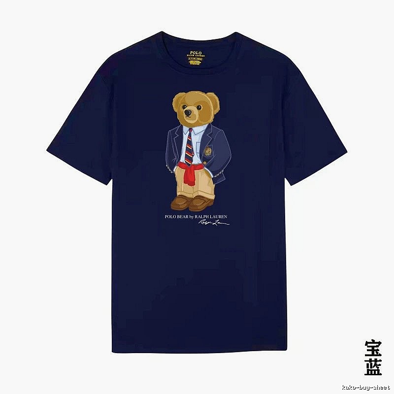 Ralph Lauren Teddy Bear Preppy Style Royal Blue T-shirt