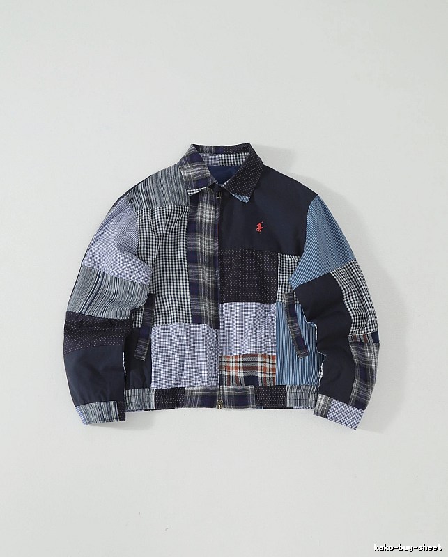 RalphLauren Blue Mixed Plaid Patchwork Shirt Jacket Gift Edit