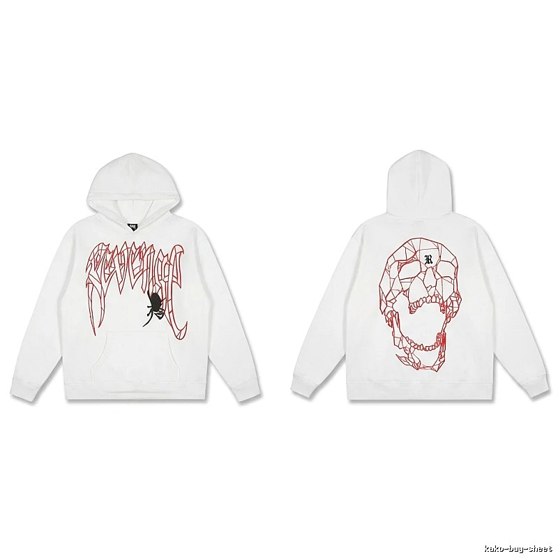 Revenge Skeleton Style White Hoodie