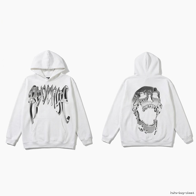 Revenge Skull Trendy Cool White Hoodie