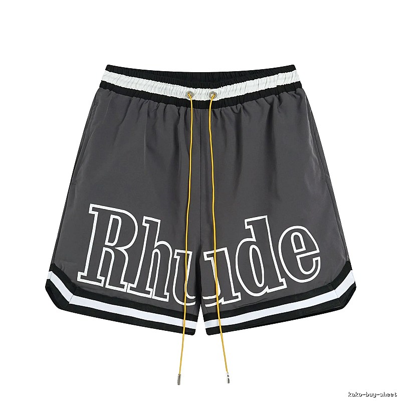 RHUDE letter - style grey shorts