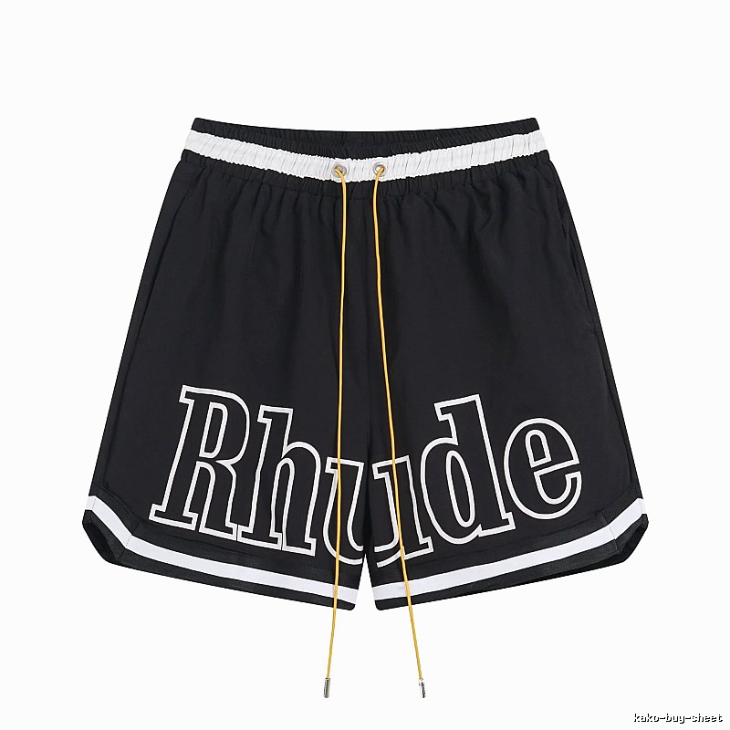 RHUDE lettered sporty shorts