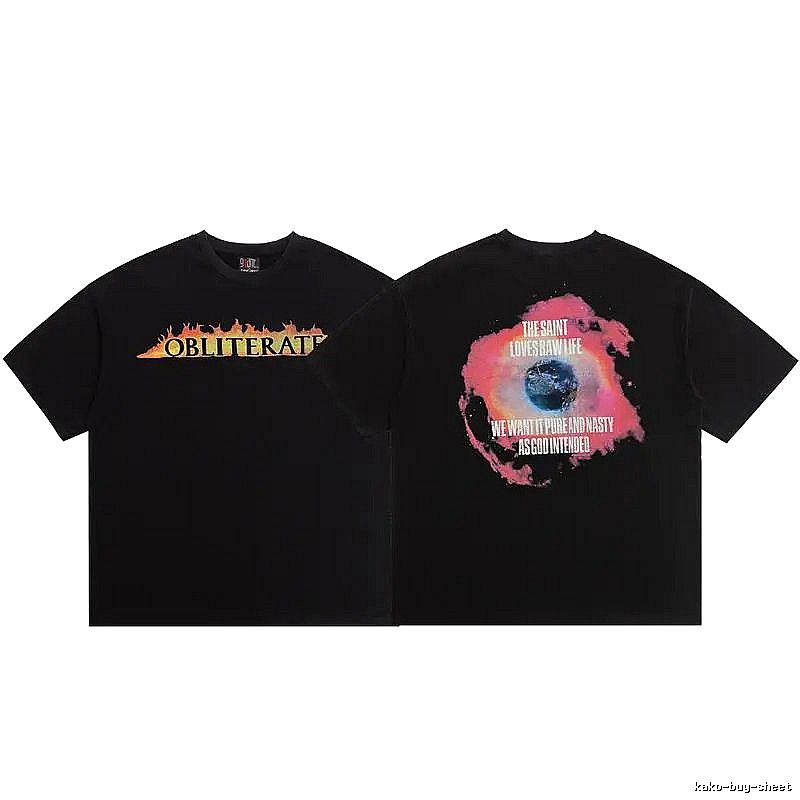 SAINT Eye Print Street Style Black T-Shirt